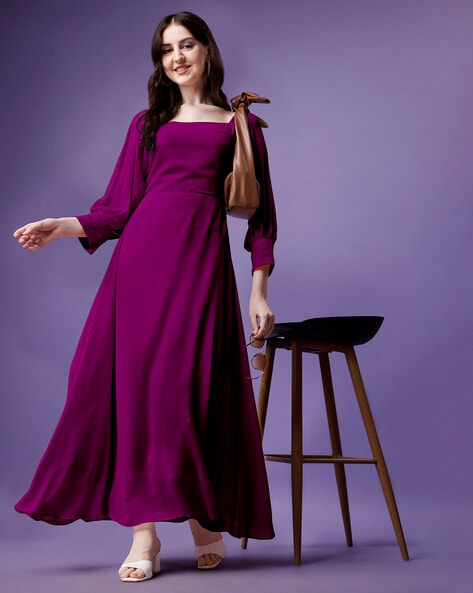 Buy Wine Dresses & Gowns for Women by FEMVY Online | Ajio.com