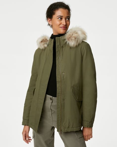 Women Regular Fit Cotton Parka Jacket