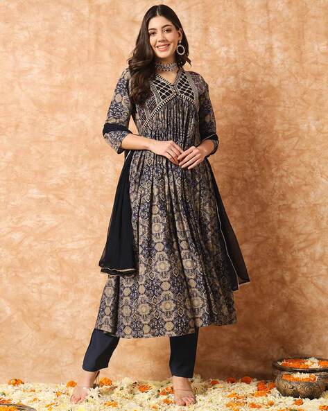 BLACK NAZNEEN FLARED SUIT SET