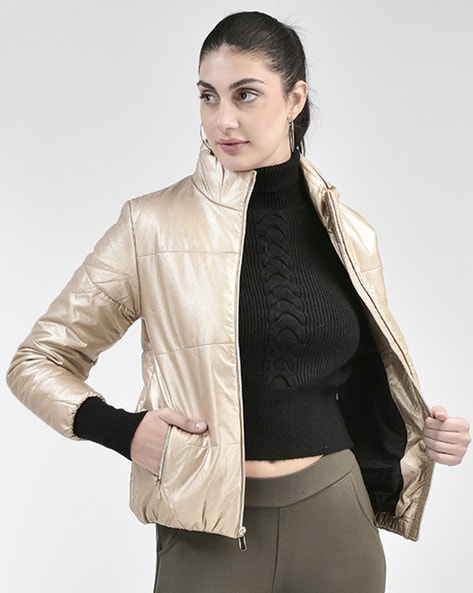 Women Quilted Zip-Front Puffer Jacket