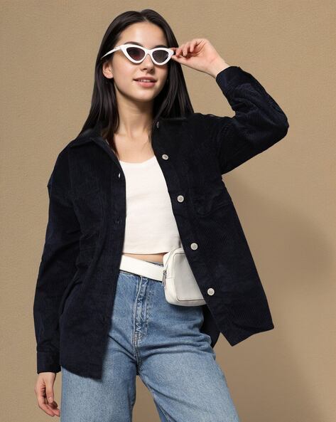 Women Relaxed Fit Corduroy Jacket