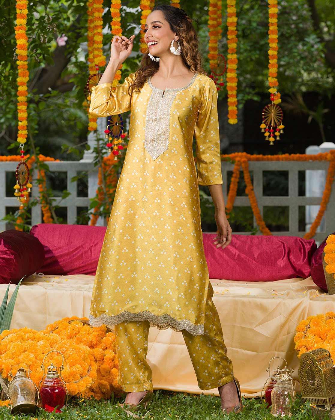 Embellished Straight Kurta Set