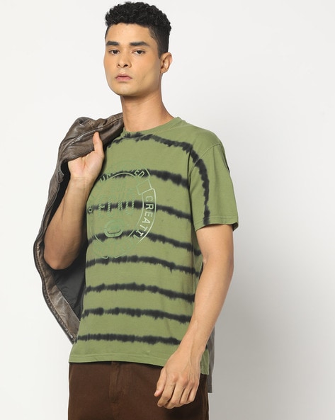 Men Tie & Dye Regular Fit Crew-Neck T-Shirt