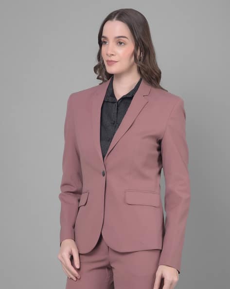 Women Solid Single Breasted Casual Blazer