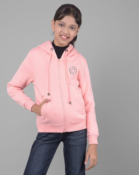 Girl Regular Fit Hoodie with Zip Closure