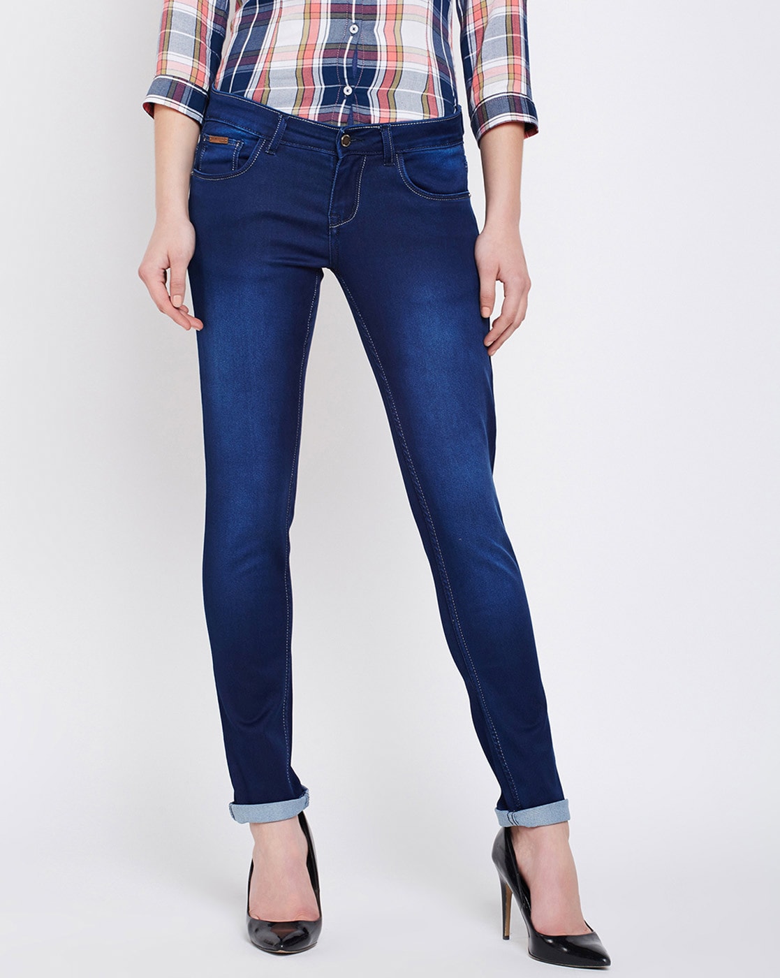 Buy online Women's Plain Slim Fit Jeans from Jeans & jeggings for Women by  La Fem for ₹629 at 48% off | 2024 Limeroad.com