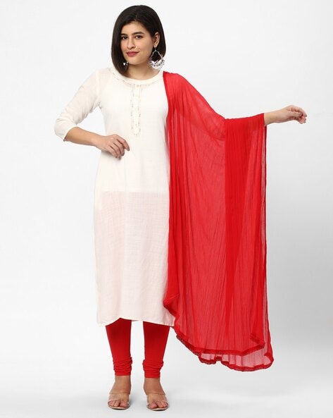 Women Crushed Dupatta with Scalloped Hem Price in India