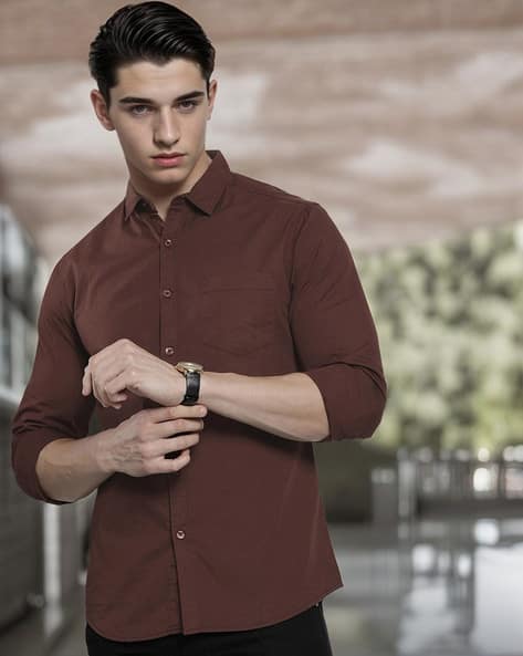 The Indian Garage Co Men Regular Fit Spread Collar Shirt