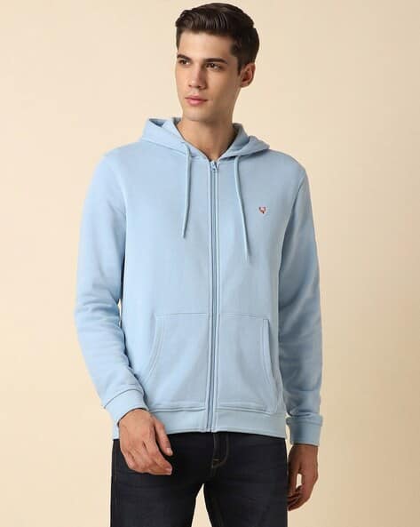 Men Regular Fit Hoodie with Split-Kangaroo Pockets