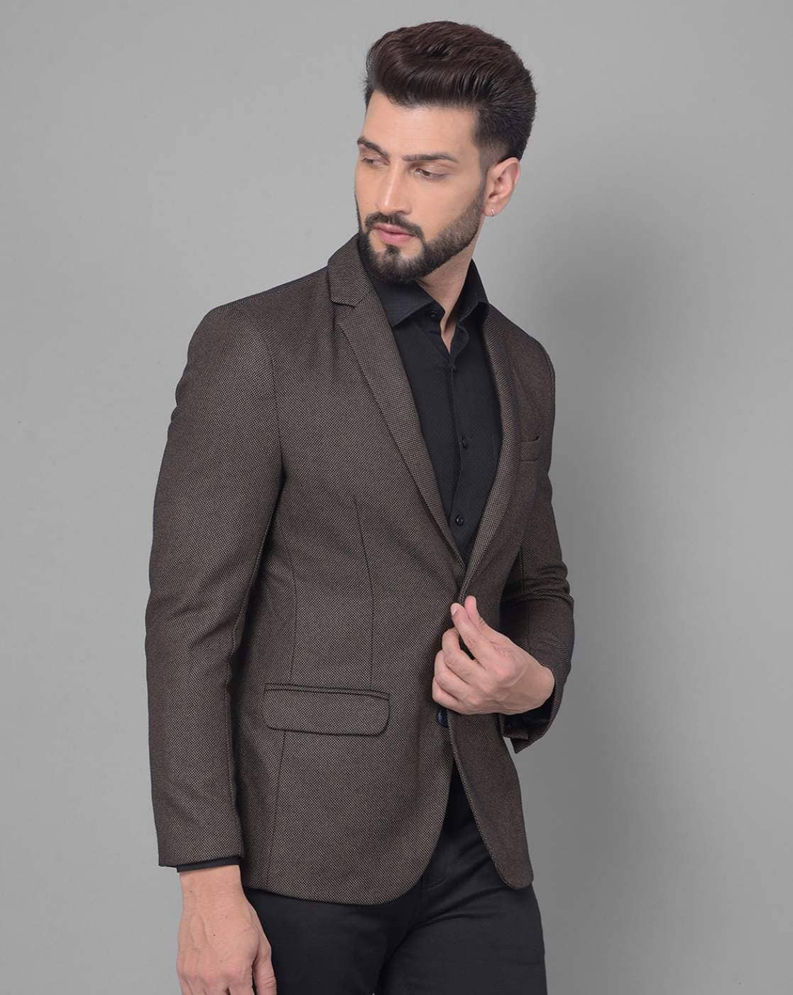 To Wear A Tie Without Lapel Mens Suit Jacket No Collar Buy Maroon