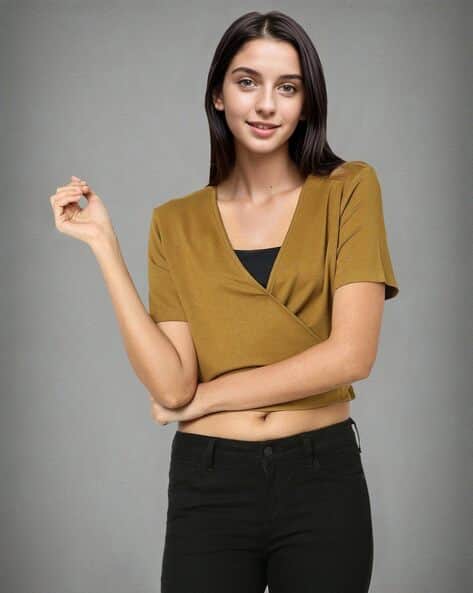 ISCENERY BY VERO MODA V-neck Wrap Top with Tie-Up