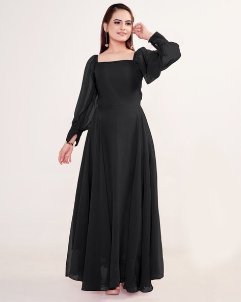 Buy DODO & MOA Black Velvet Maxi Dress - Dresses for Women 15985926 | Myntra