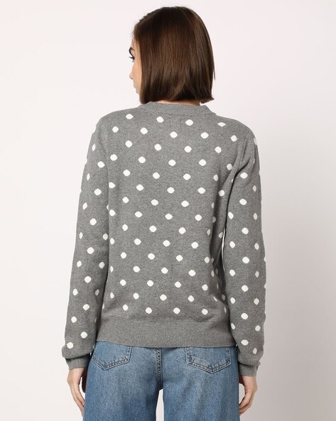 Gray polka dot sweater best sale