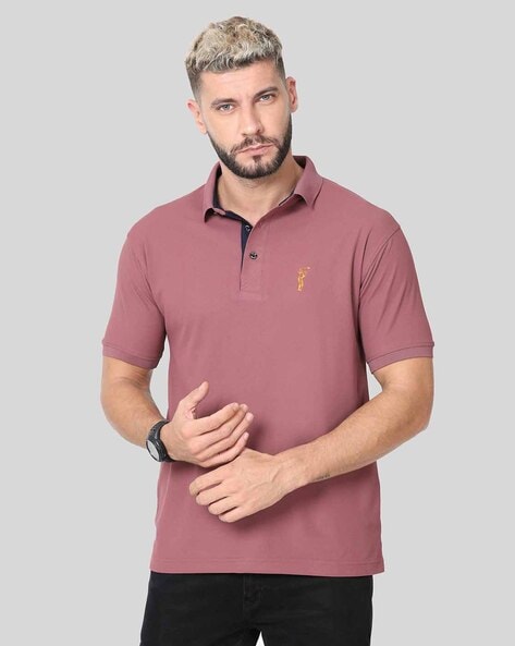 Regular Fit Embroidered Logo Polo T-Shirt with Short Sleeves