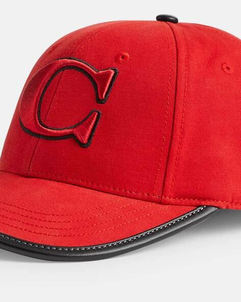 Buy Coach Logo Embroidered Baseball Hat | Red Color Women  display picture 1