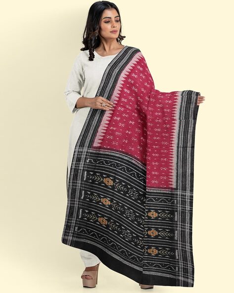 Ikat Woven Cotton Dupatta Price in India