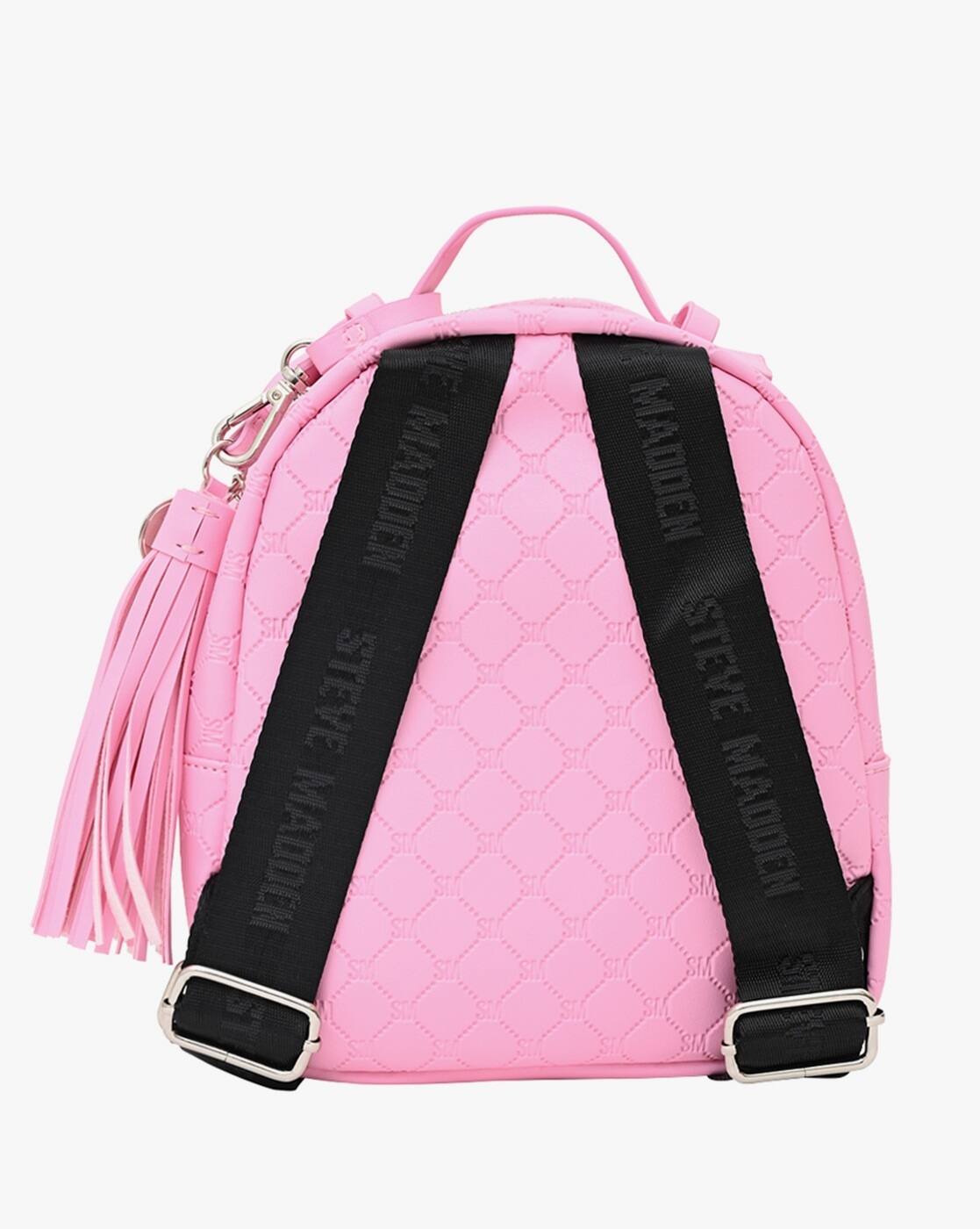 STEVE MADDEN Bblogo Backpack with Metal Logo and Tassels Buy Nude Backpacks for Women by STEVE MADDEN Online | Ajio.com main image 3