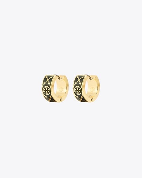 Buy Tory Burch Small T Monogram Hoop Earrings | Gold-Toned