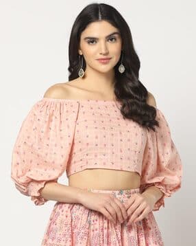fusion Women Floral Print Relaxed Fit Crop Top-picture-40