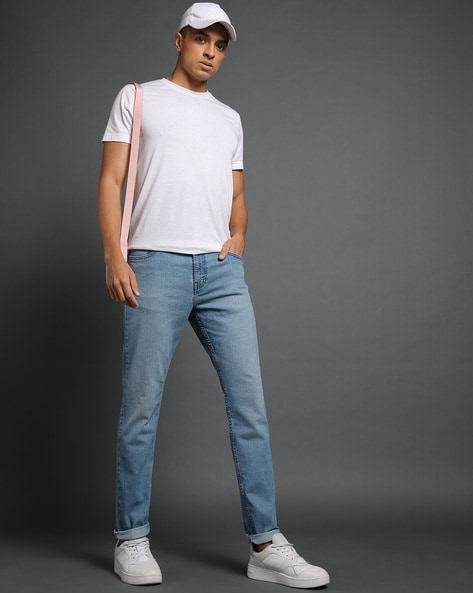 Men Light-Wash Slim Tapered Fit Jeans -512