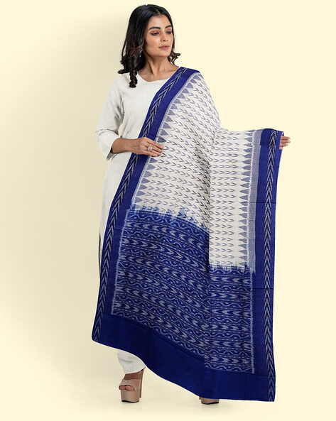 Geometric Woven Cotton Dupatta Price in India
