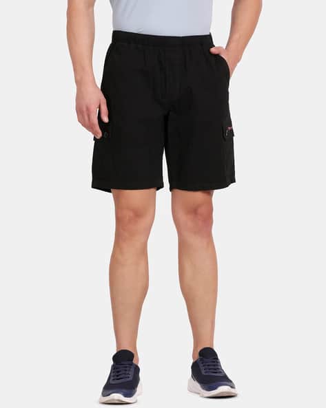 Men Regular Fit Shorts with Elasticated Waist - Main Image