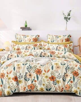 bajo's 350 TC Floral Print King-Size Bedsheet with Pillow Covers-picture-32