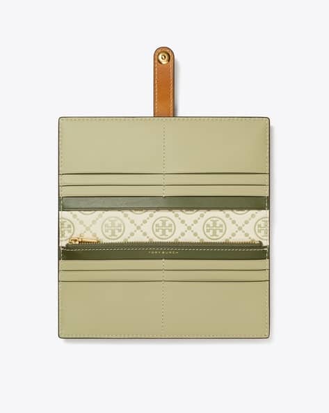 ★Tory Burch★T Monogram Contrast Embossed Zip Slim Wallet T Monogram Embossed Zip Slim Wallet: Women's Designer