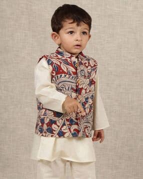 tjori Boys Floral Print Nehru Jacket with Welt Pocket-picture-10