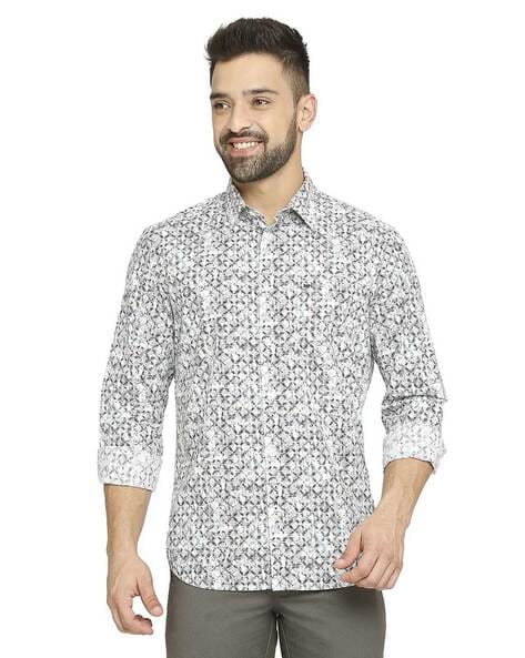 Basics Men Printed Slim Fit Shirt