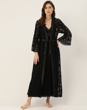 ms lingies Women Lace Babydoll & Robe Set-picture-42