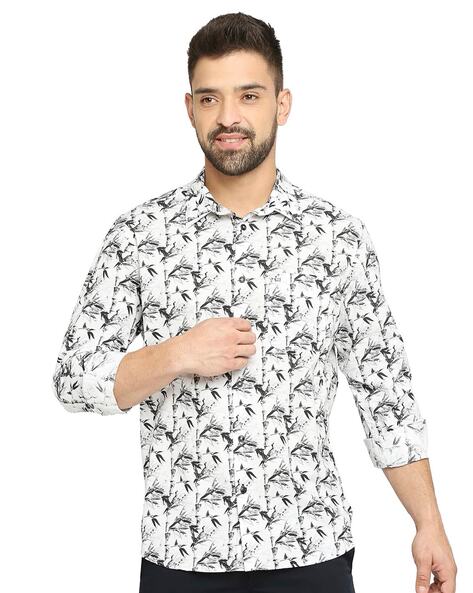 Basics Men Printed Slim Fit Shirt