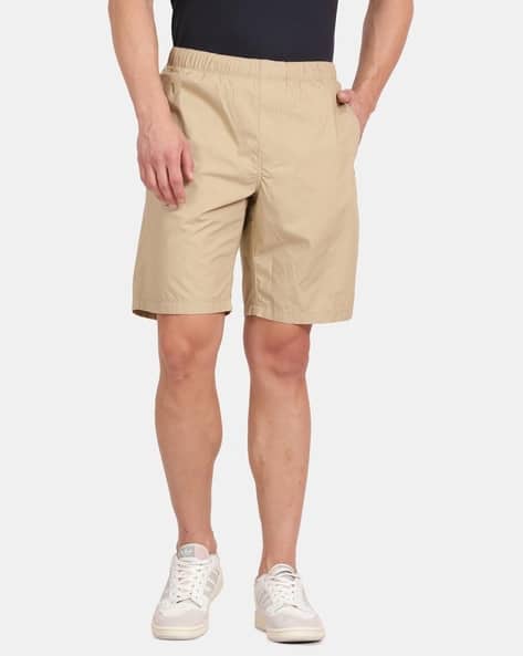 Men Regular Fit Cotton Shorts with Insert Pockets