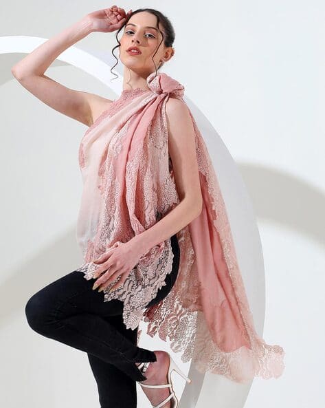 Women Lace Woolen Shawl