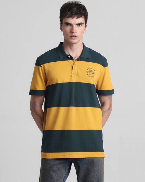 Jack & Jones Men Striped Slim Fit Polo T-Shirt