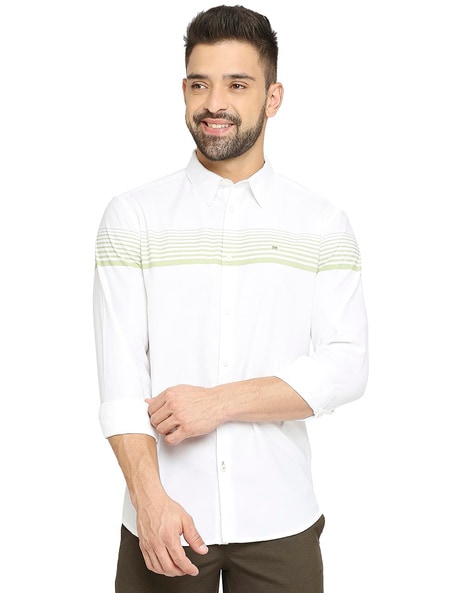 Basics Men Striped Slim Fit Shirt