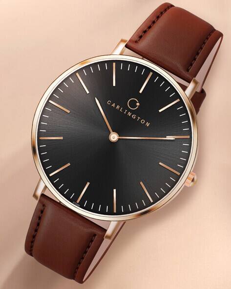 Carlington Scratch Proof Analogue Watch with Polyurethane Strap