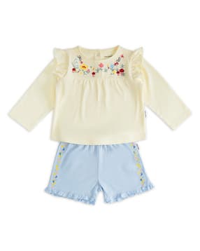 haus & kinder Infants Baby Girl Top & Shorts Set-picture-24