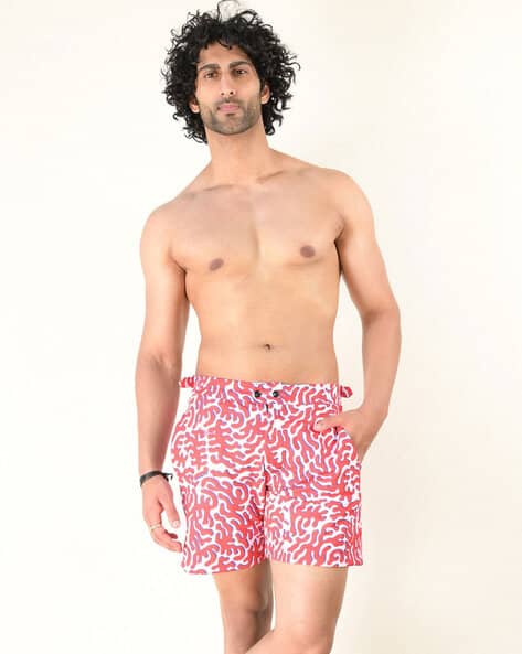 Printed Swim Shorts with Insert Pockets