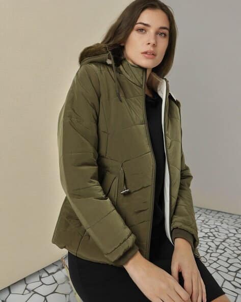 Buy Olive Green Jackets & Coats for Women by Fort Collins Online