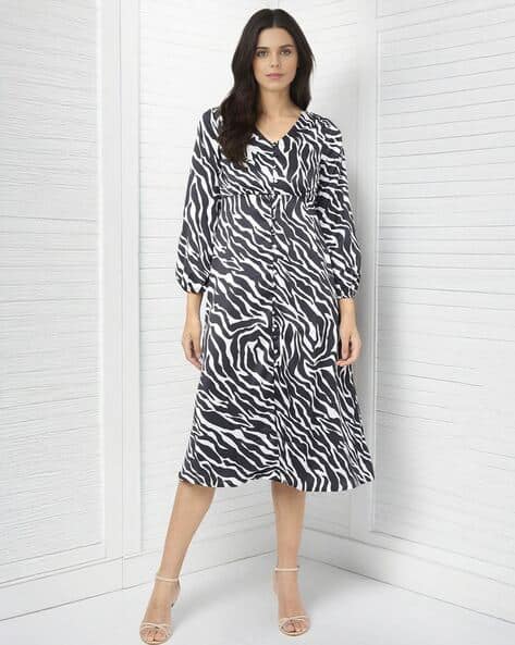 Fyre Rose Women Zebra Print A-Line Dress