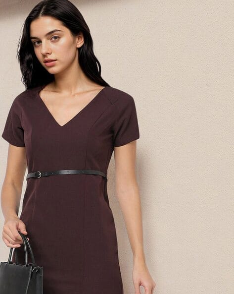 Buy Wine Maroon Dresses for Women by Fyre Rose Online