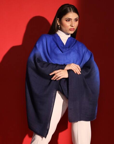 Buy Ombre blue Shawls Wraps for Women by Modarta Online