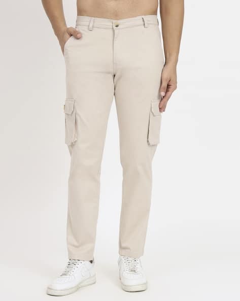 Men Slim Fit Flat-Front Cargo Pants