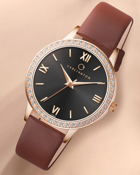 Carlington Iconic 2042 Women Wrist Analogue Watch with Tang Buckle Closure