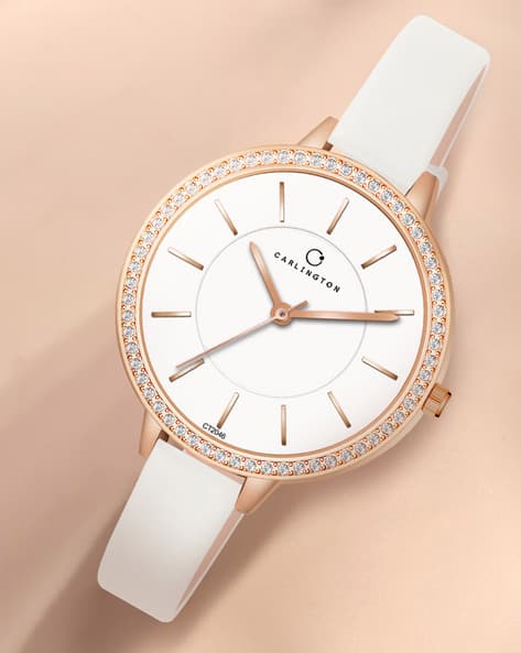 Iconic 2046 White Women Analogue Wrist Watch with Tang Buckle Closure