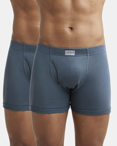 Buy Men's Super Combed Cotton Rib Solid Boxer Brief with Ultrasoft