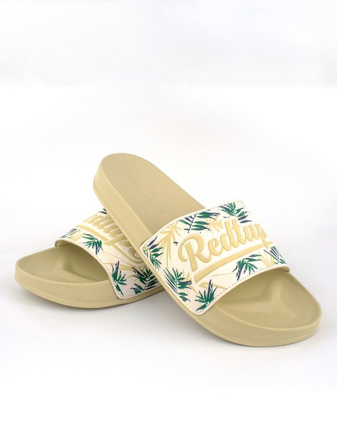 Women Typographic Pattern Slip-On Slides