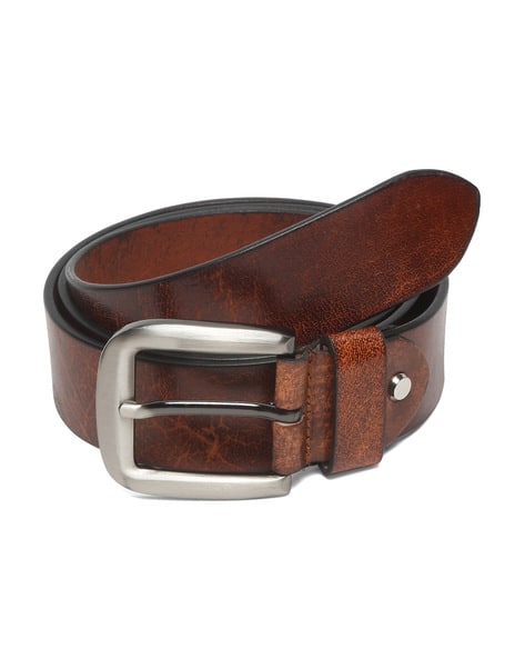 TEAKWOOD LEATHERS Men Leather Belt with Buckle Closure