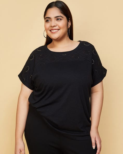 Women Lace Regular Fit T-Shirt